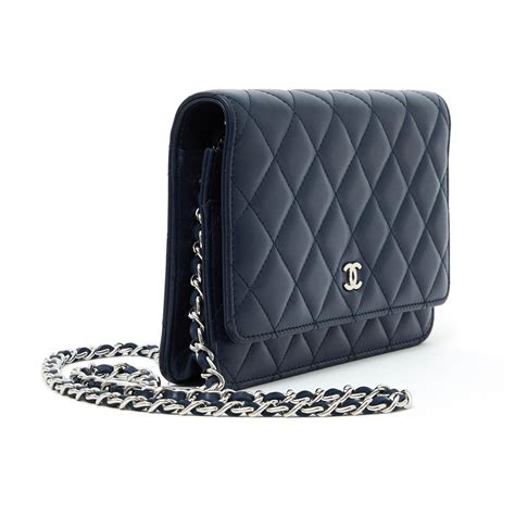 chanel wallet on chain blue|Chanel wallet on chain price.